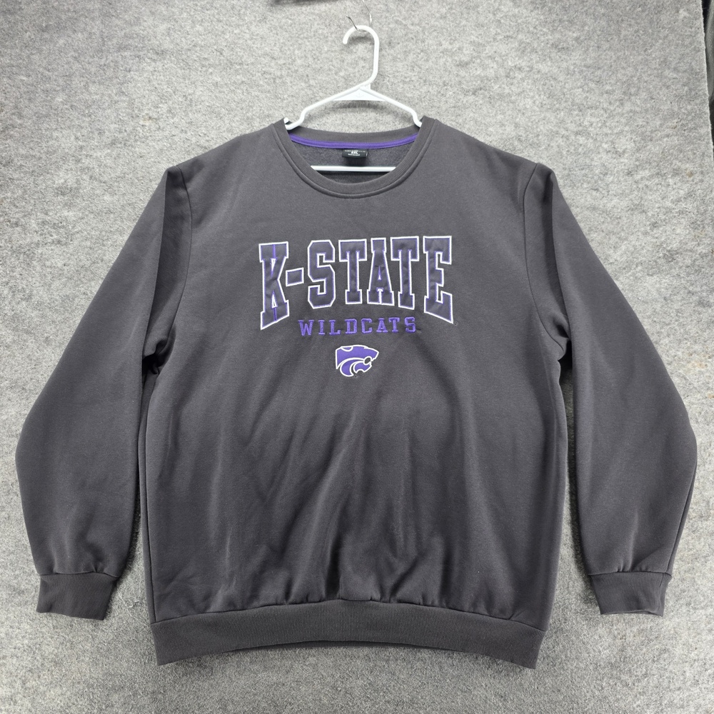 Kansas State Wildcats Sweatshirt Mens 2XL Gray NCAA Football Colosseum K-STATE